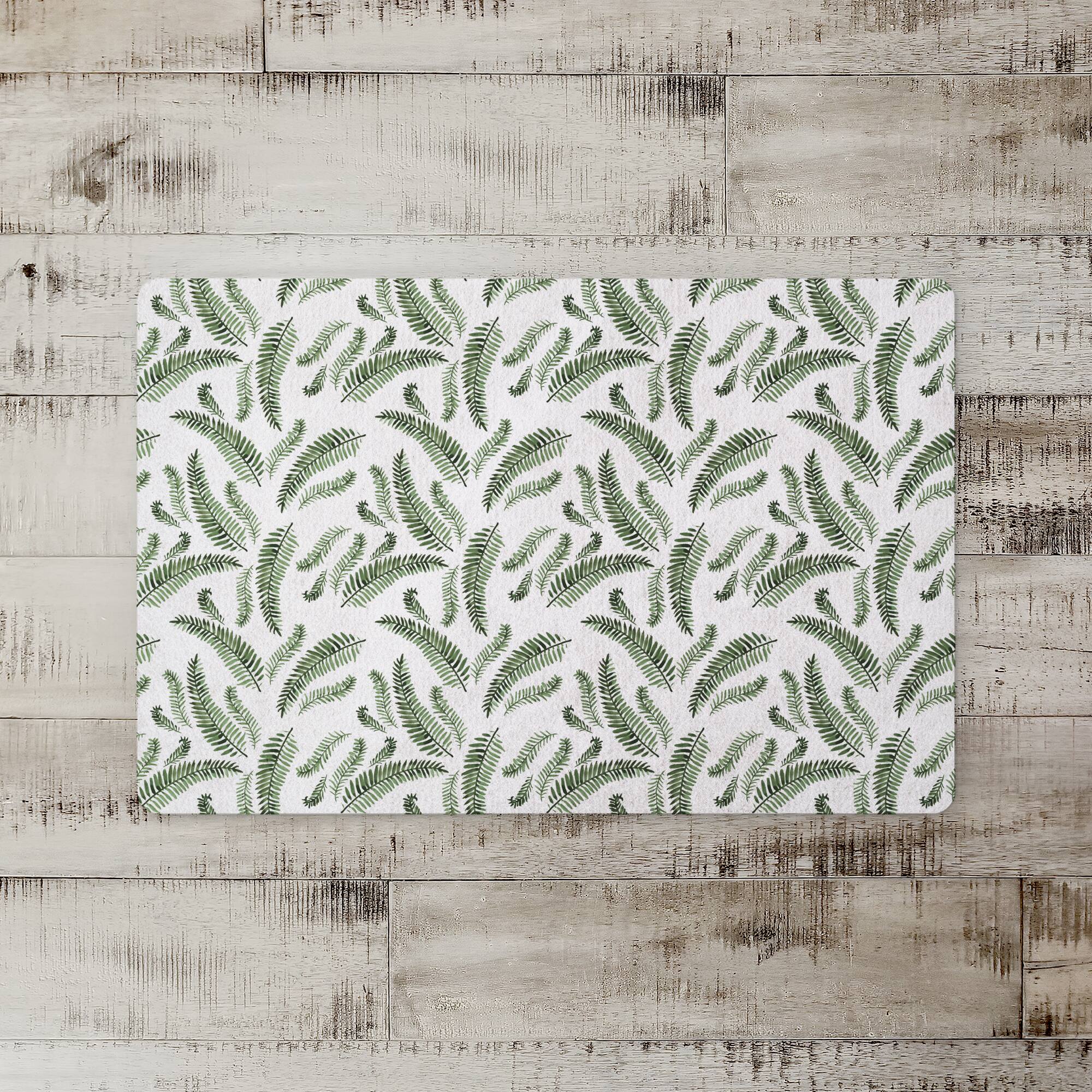 Green Fern Pattern 27" x 18" Floor Mat